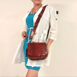 Rebecca Minkoff red snakeskin-like new